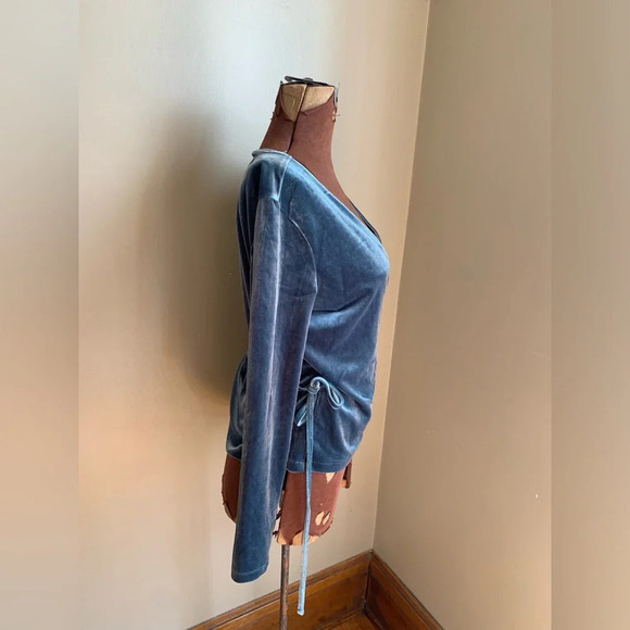 Madewell wrap velour blouse,top velvet shirt career fall regency jewel tones - Picture 2 of 7